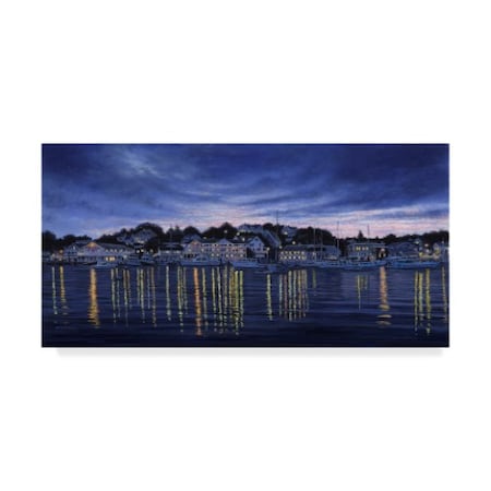 John Morrow 'Harbor Lights ' Canvas Art,10x19